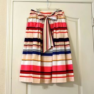 Kate spade colorful striped midi skirt with bow